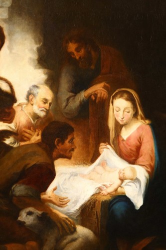 XVIIe siècle - L'adoration des bergers, Entourage Esteban Murillo